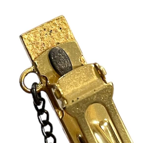 CHANEL Gold-Tone Vintage CC Logo & Faux Pearl French Snap Clip Barrette main image 8